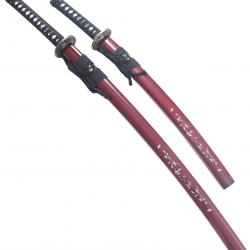 Pack Danzan Katana et Wakizashi en Bois Katana Japonais Sabre Fleur Epee Katana Sakura Repliksword