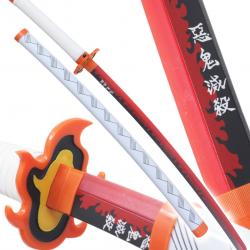 Demon Slayer Katana Led Rengoku Kyojuro Sabre Lumineux Epee Kimetsu No Yaiba Repliksword
