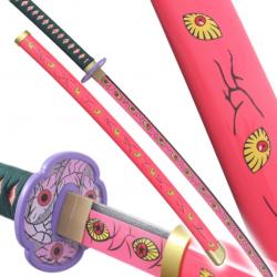 Demon Slayer Katana en Bois Kokushibo Epee Kimetsu No Yaiba Sabre Cosplay Decoration - Lame en Bois 