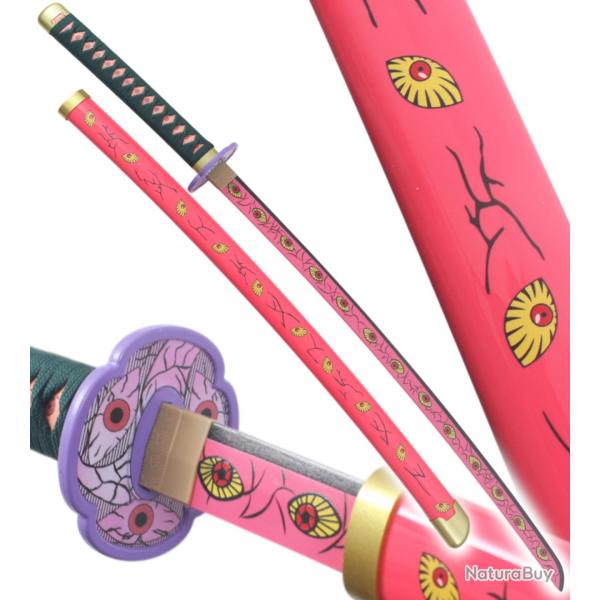 Demon Slayer Katana en Bois Kokushibo Epee Kimetsu No Yaiba Sabre Cosplay Decoration - Lame en Bois 
