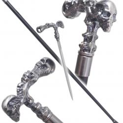 Canne Epee Death Head Canne de Marche Decoration Repliksword
