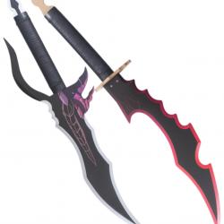Pack 2 Dagues Solo Leveling Poignard Sung Jinwoo Epee en Bois Couteau Cosplay Decoration - Lame en B