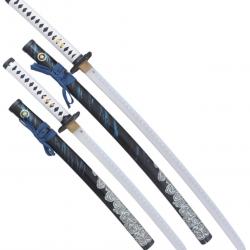 Pack Katana et Wakizashi de Jin Sakai Repliques Sabres Ghost of Tsushima Cosplay - Lame en Bois Repl