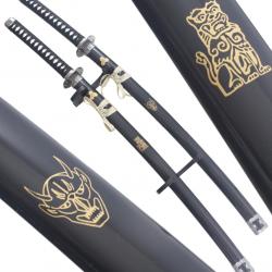 Pack 2 Katanas Kill Bill en Bois Sabre La Mariee et Bill Epee Decoration Cosplay - Lame en Bois Repl