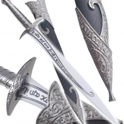 Frodon Epee Le Seigneur des Anneaux Sting Dague Bois + Fourreau Cosplay Couteau Decoration Replikswo