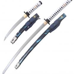 Ghost of Tsushima Pack Katana et Tanto Tranchant Epee Jin Sakai Sabre Practical Lame Maru 1045 Repli