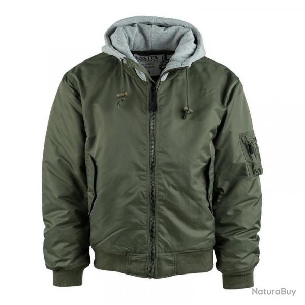 Blouson Bombers MA1  capuche (Couleur Kaki, Taille 2XL)