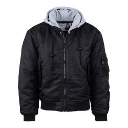 Blouson Bombers MA1 à capuche Couleur Noir