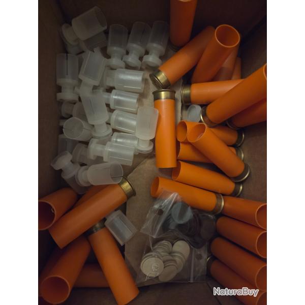 lot rechargement 25 x douilles /jupes/cartons cal 16