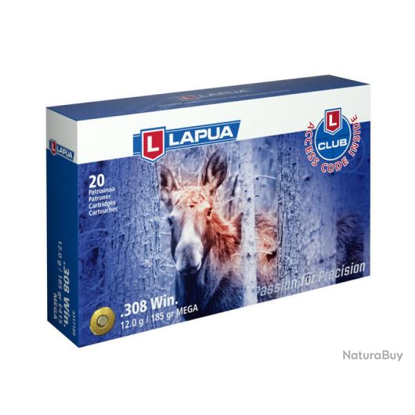 LAPUA 308 WIN SP 185 GRAINS MEGA X 20