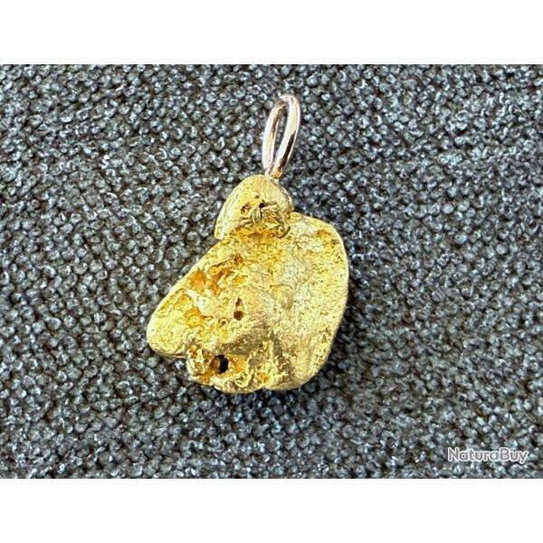 Ppite naturelle en or 22 / 24 K avec montage en or 18 carats - Origine : Australie