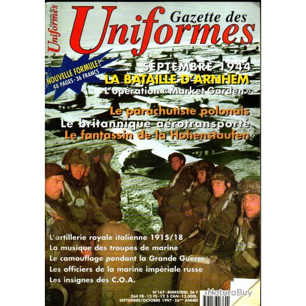 gazette des uniformes 167, parachutistes polonais, arnhem, marine impriale nicolas II, c.o.a. franc