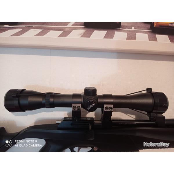 Lunette 4 x 32 walther bon tat lumineuse, avec colliers de montage.