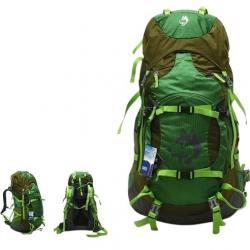 Sac à Dos Randonnée Etanche 55 L Grand Volume Respirant et Résistant Camping Trekking Vert