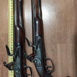 Très belle paire de longs pistolet à silex