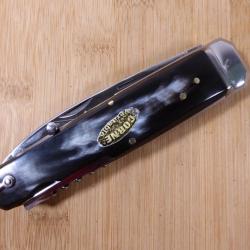 Couteau de chasse corne pliant 5 pièces 440 pompe HALLALI DOURIS CHASTEL Thiers JAMAIS SERVI