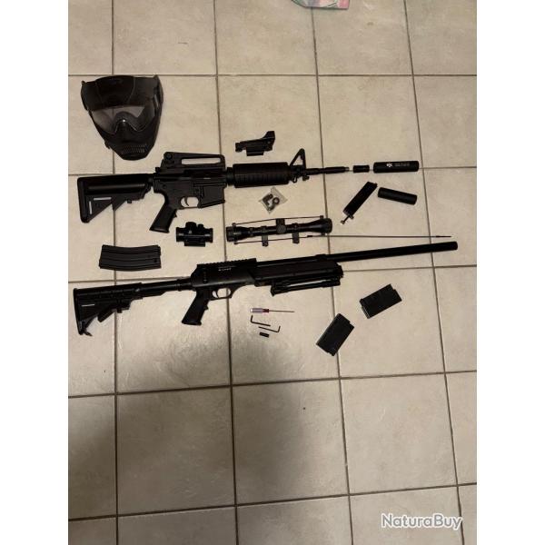 Lots 2 rplique airsoft m4 et sniper US