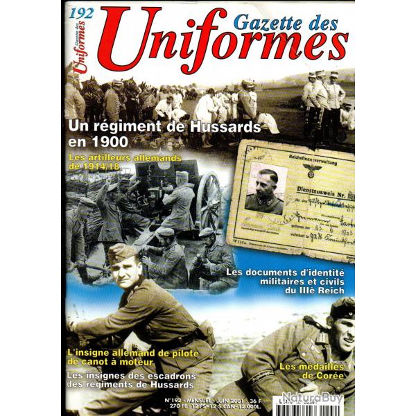 gazette des uniformes 192 , insignes hussards, hussards en 1900, mdailles de core part 2,