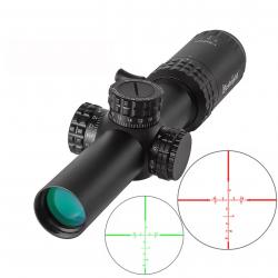 Lunette de visée 1-5x24 DulOptical éclairée rouge/verte - 30mm IPX7 pour fusil Ar15 - 20mm