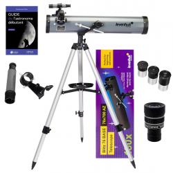 Pack Télescope Levenhuk Blitz 76 BASE avec zoom, guide de démarrage et accessoires