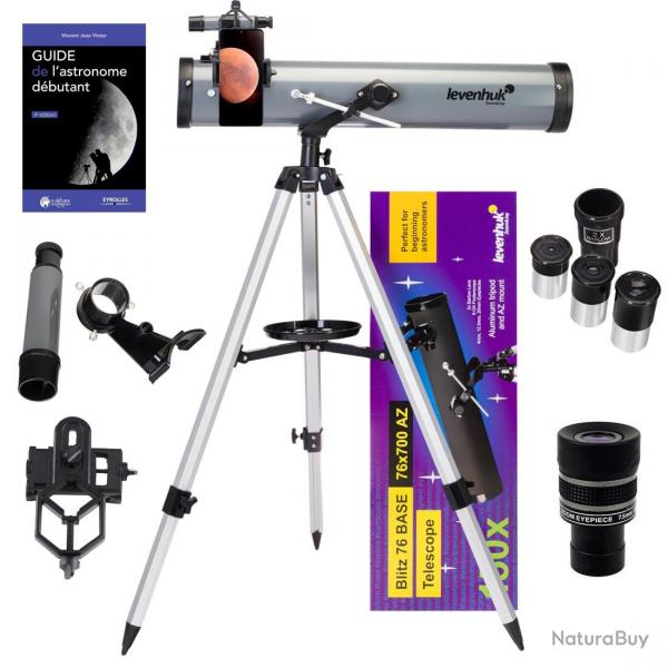 Pack Télescope Astrophotographie Blitz 76 Plus avec Zoom, Oculaires et Accessoires