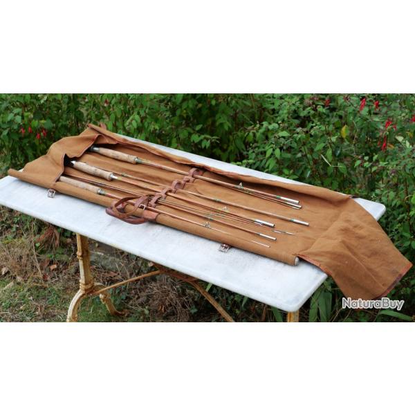Ncessaire complet de pche avec lignes montes dans un tui  rouler en tissus ref COU24PEC001