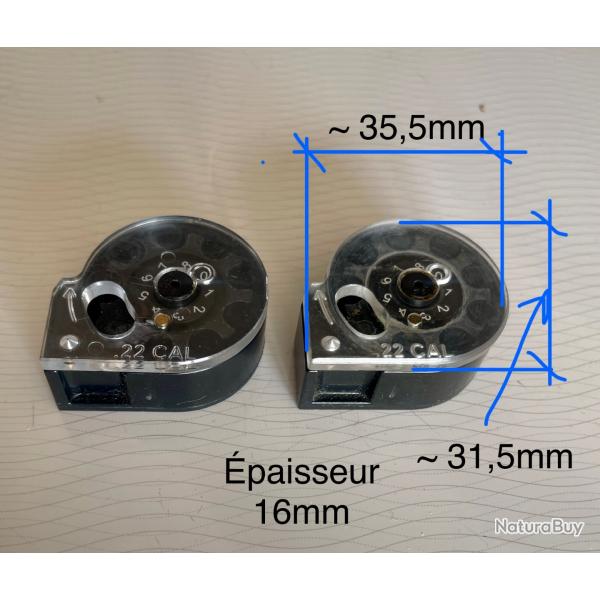 2 Chargeurs Benjamin Marauder Pistol BP 2220 Woods Walker cal 5.5mm