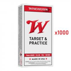 1000 munitions Winchester 9mm 124GR FMJ