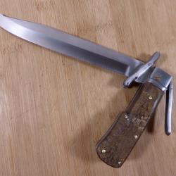 Couteau pliant de chasse A LA D'ESTAING BEGON étui cuir CROUTE DE CORNE Thiers FRANCE