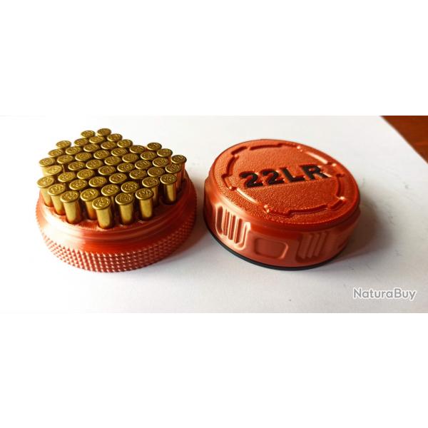 Bote  munitions 22lr couleur cuivre ros rangement et conservation et transport de vos balles.