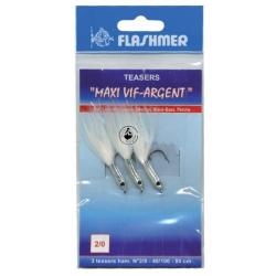 Teaser Flashmer Maxi Vif Argent 8cm Blanc