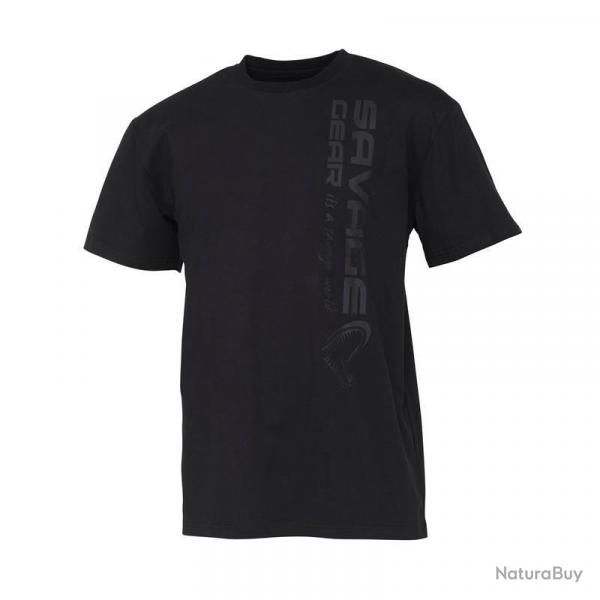 T-shirt Homme Savage Gear Vertical Logo Tee Black XL
