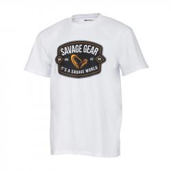 T-shirt Homme Savage Gear Badge Logo Tee White XL