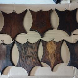 7 ECUSSONS BOIS POUR TROPHEES CHASSE CHEVREUIL BROCARD CHAMOIS