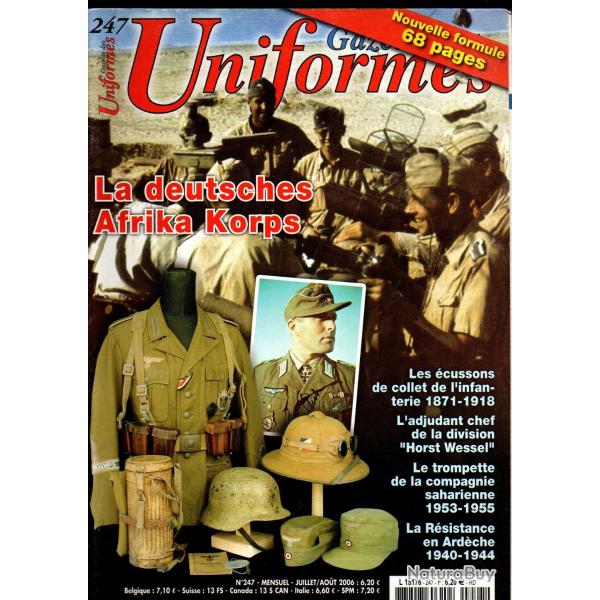 gazette des uniformes 247, rsistance ardche 1940-1944, dak, cussons collet 1871-1918, rangers hoc