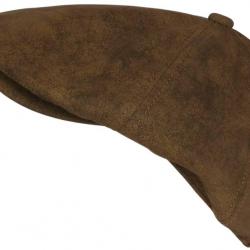 Beret Casquette Gavroche Cuir Marron Clair Rétro en Suedine Ajustable Nylro Taille unique Marron