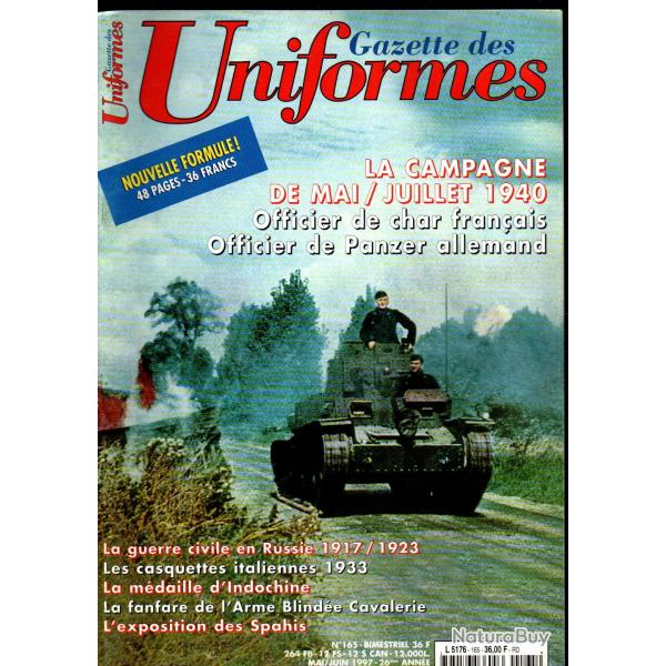 gazette des uniformes 165 1940 officier char franais, casquettes italiennes, spahis cavalerie fanfa
