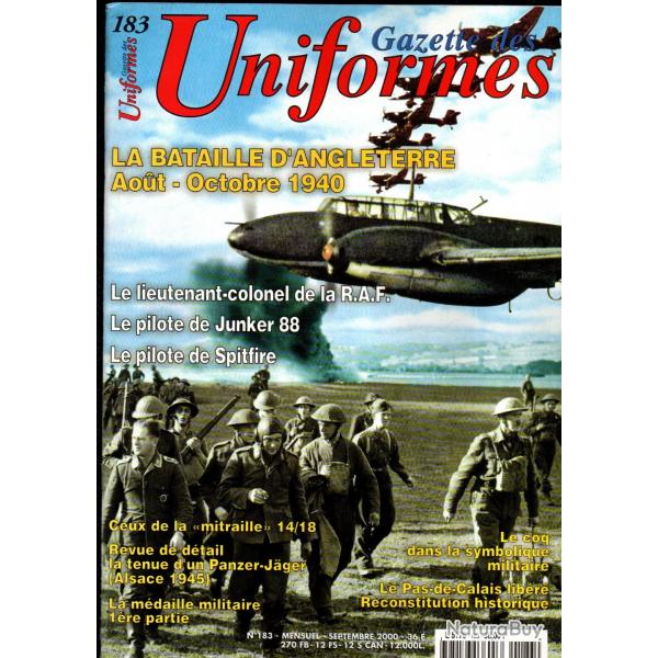 gazette des uniformes 183, mdaille militaire 1, bataille d'angleterre, chasseur de char alsace 1945