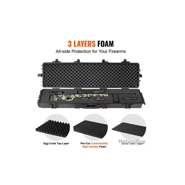 Mallette XL 138 x 39 x 15 cm mousse pr-dcoupe LIVRAISON GRATUITE