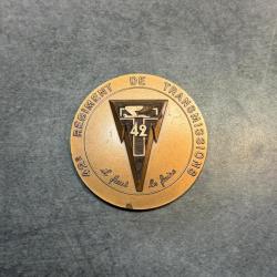Médaille de table 42e Régiment de Transmissions - Armée de Terre française - "Il faut le faire"