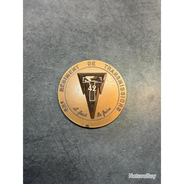 Mdaille de table 42e Rgiment de Transmissions - Arme de Terre franaise - "Il faut le faire"