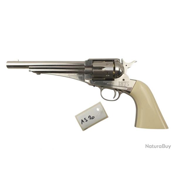 AIRGUN REVOLVER REMINGTON 1875 EFFET NICKELE / IVOIRE CAL.4.5BB'S CANON 7 POUCES