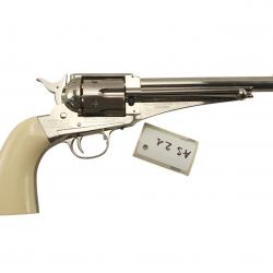 AIRGUN REVOLVER REMINGTON 1875 EFFET NICKELE / IVOIRE CAL.4.5BB'S CANON 7 POUCES