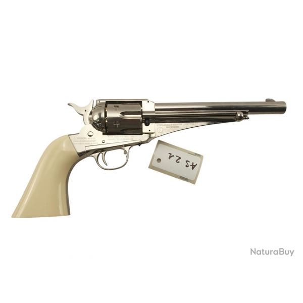 AIRGUN REVOLVER REMINGTON 1875 EFFET NICKELE / IVOIRE CAL.4.5BB'S CANON 7 POUCES