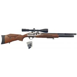 OCCASION AIRGUN - CARABINE HATSAN PCP GALATIAN WOOD CAL.6.35 + LUNETTE + CHARGEURS