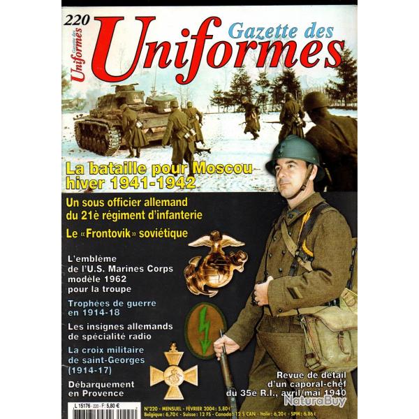 gazette des uniformes 220 35me ri 1940, moscou 1941-42, us marine corps insigne, insignes radios