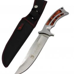 Poignard De Survie « Columbia » 28,5 Cm Type Rambo Acier Poli Chrome Etui Ceinture Outdoor