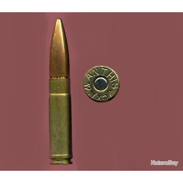 12.7 x 57 ANTHIS - TRES RARE cartouche franaise de Sniper - marquage : ANTHIS 12.7 x 57
