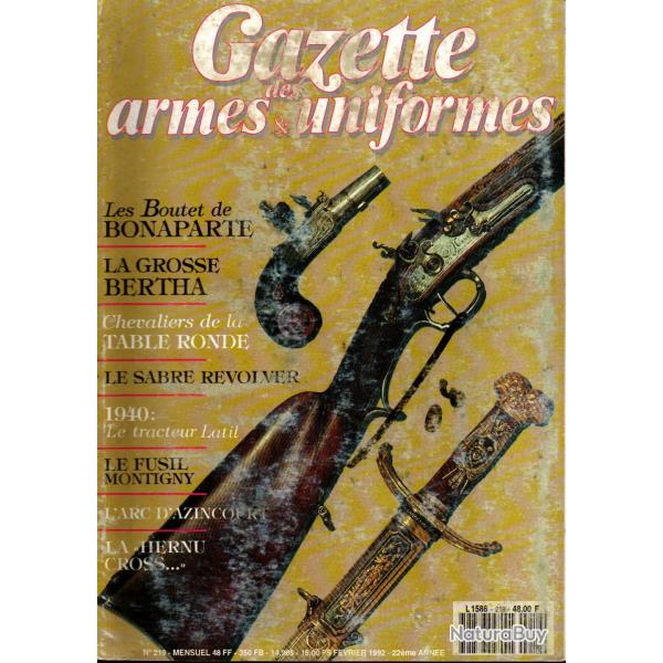 gazette des armes et uniformes 219 , la grosse bertha, poignard commando chilien, sabre rvolver ,