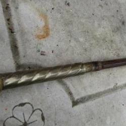 canne élégante poignée laiton matraque pointe baionnette rosalie ou 36 casse tête ww1 ww2 artisanat